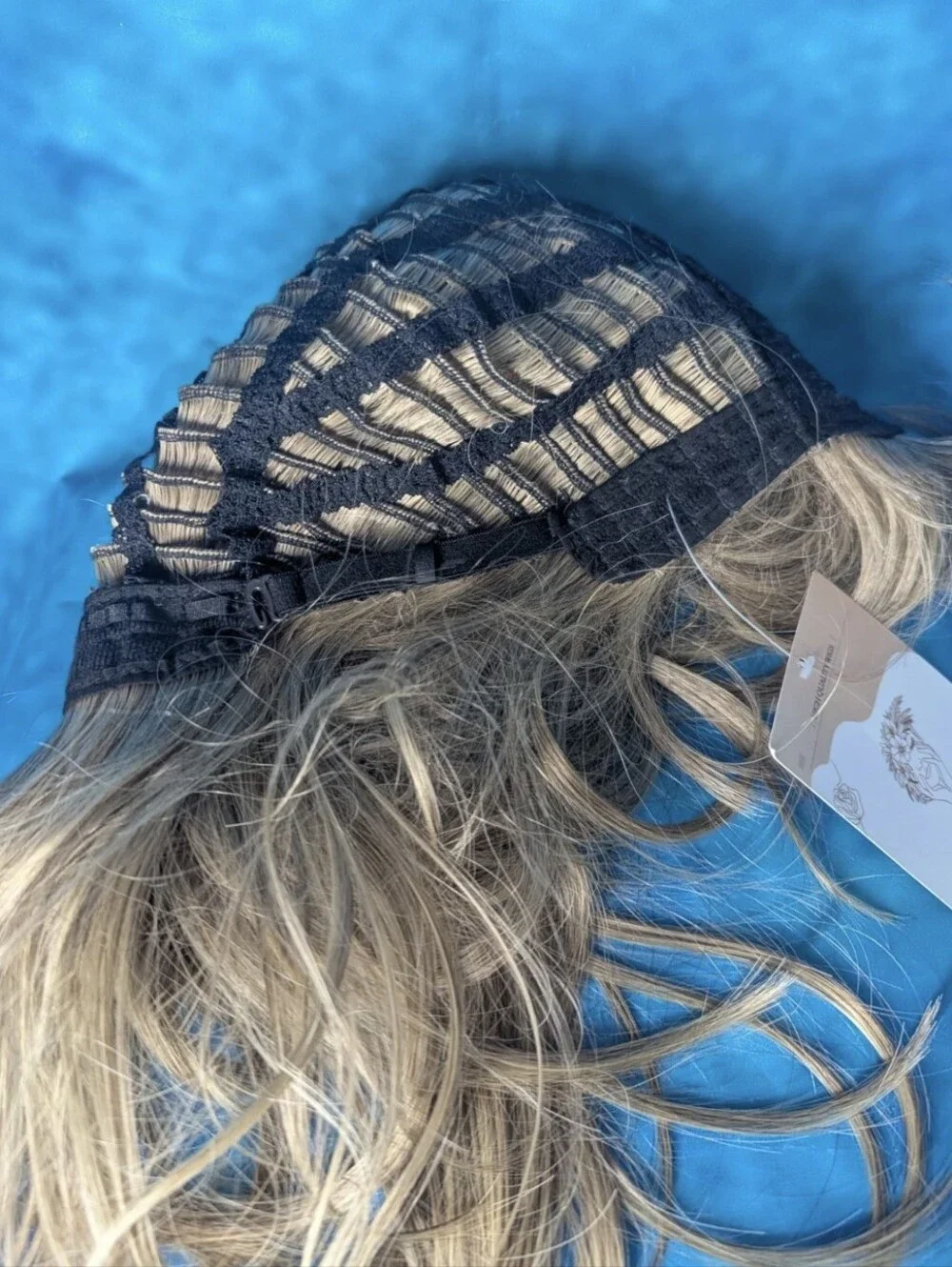 Cariniss Mullet Synthetic Wig Dark Blonde Streaked Adjustable Cap NWT